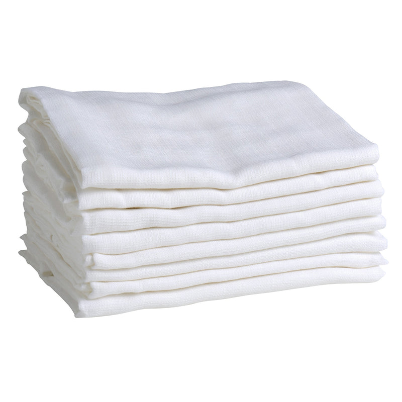 Mininor - Organic Muslin Towel, White 8 - Pack