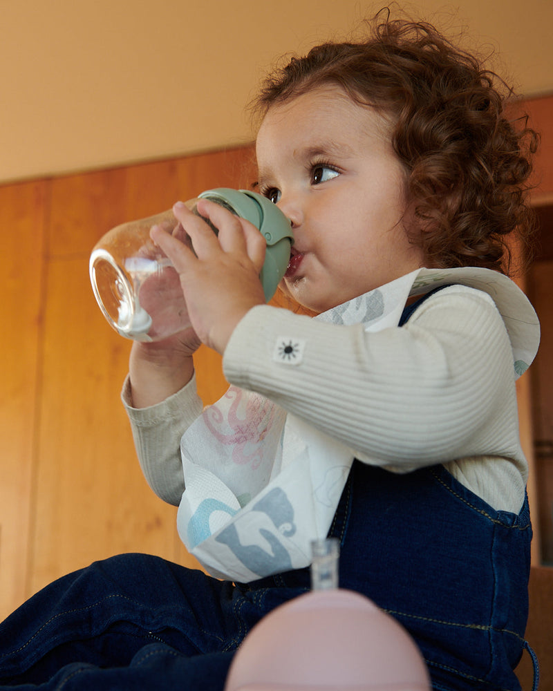 Mininor - Straw Bottle Tritan 220ml Willow Green