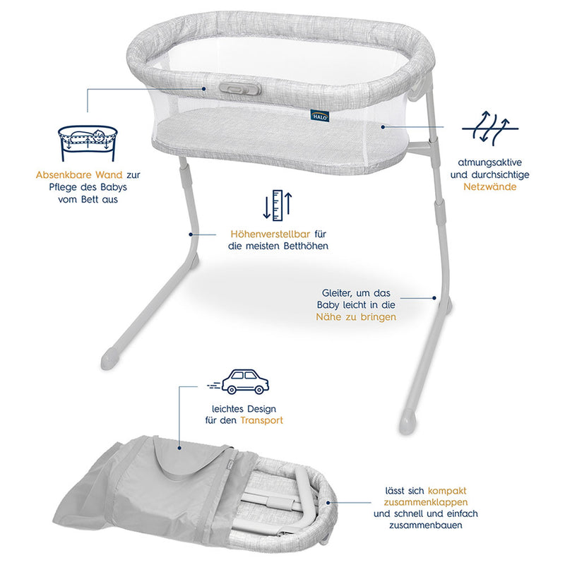 HALO BassiNest FLEX Sleeper heather weave