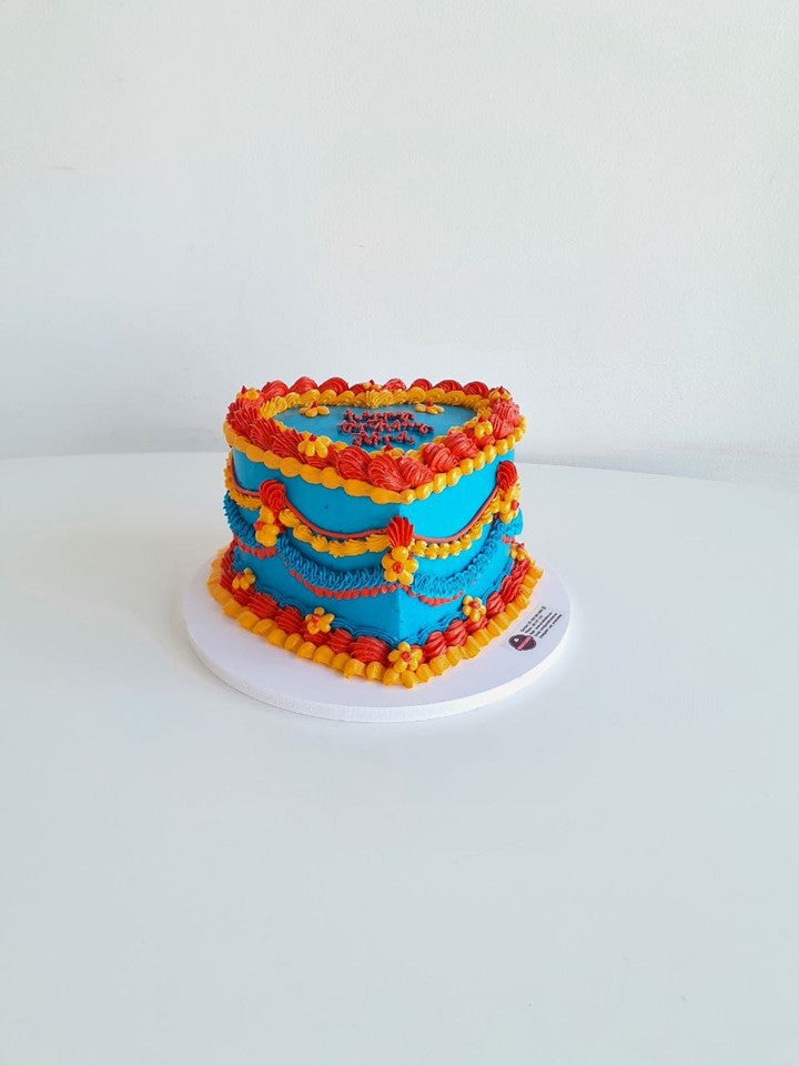 Victorian heart shape cake