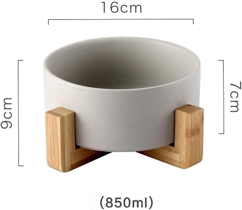 Serenity Bowls: Ceramic Bowl with Bamboo Stand