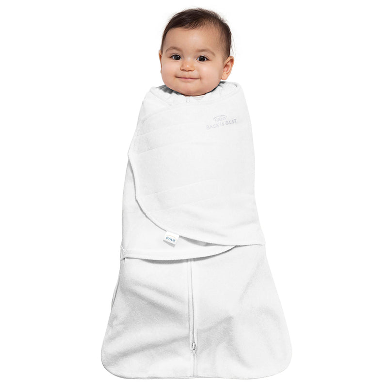 HALO SleepSack Swaddle 1.5 TOG 100% Cotton White