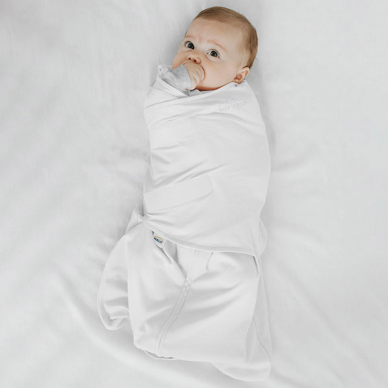HALO SleepSack Swaddle 1.5 TOG 100% Cotton White