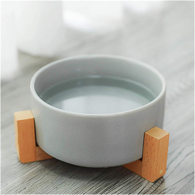 Serenity Bowls: Ceramic Bowl with Bamboo Stand