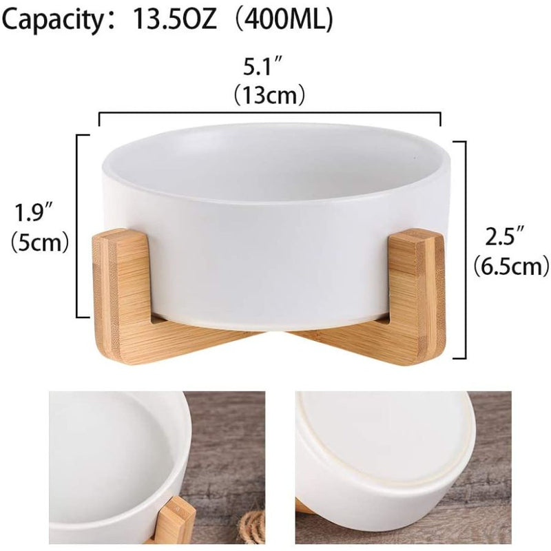 Serenity Bowls: Ceramic Bowl with Bamboo Stand