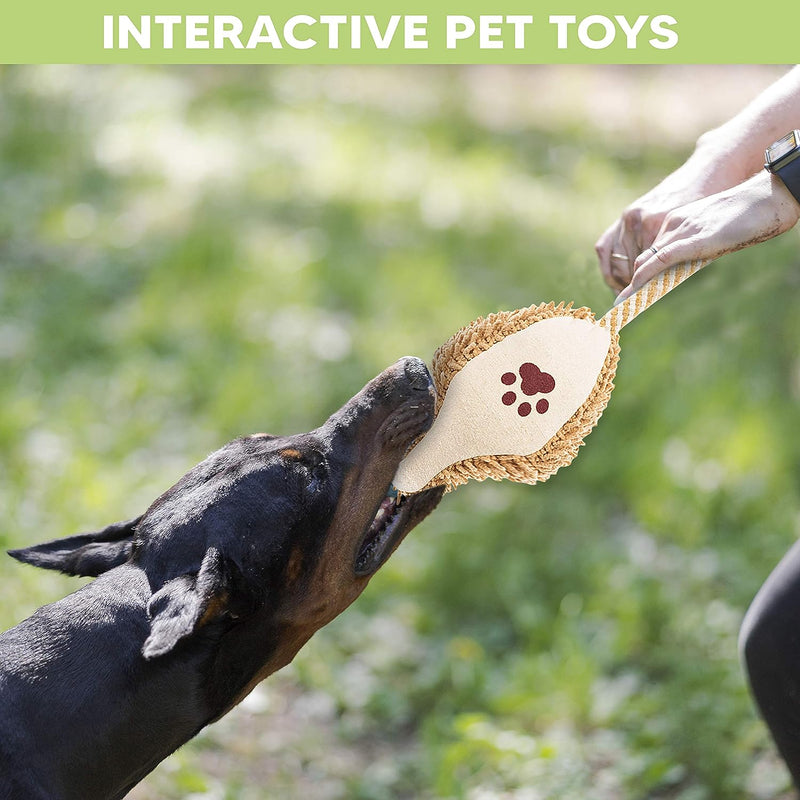 Chic Canine Comfort: 3-Piece Elegant Khaki Piggy Plush Dog Toy Set