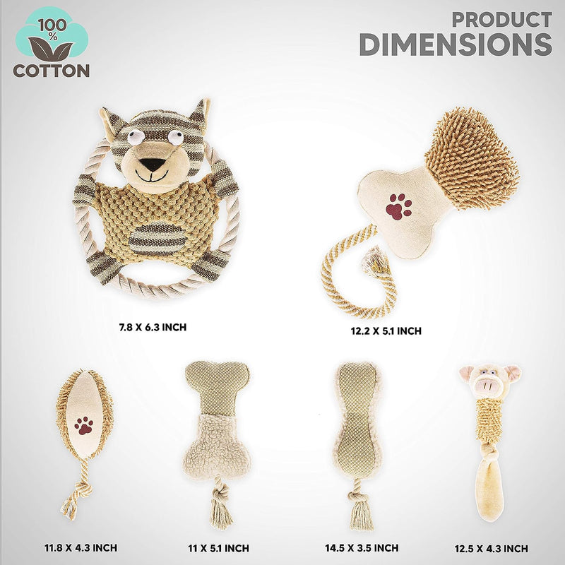 Chic Canine Comfort: 3-Piece Elegant Khaki Frisbee Plush Dog Toy Set