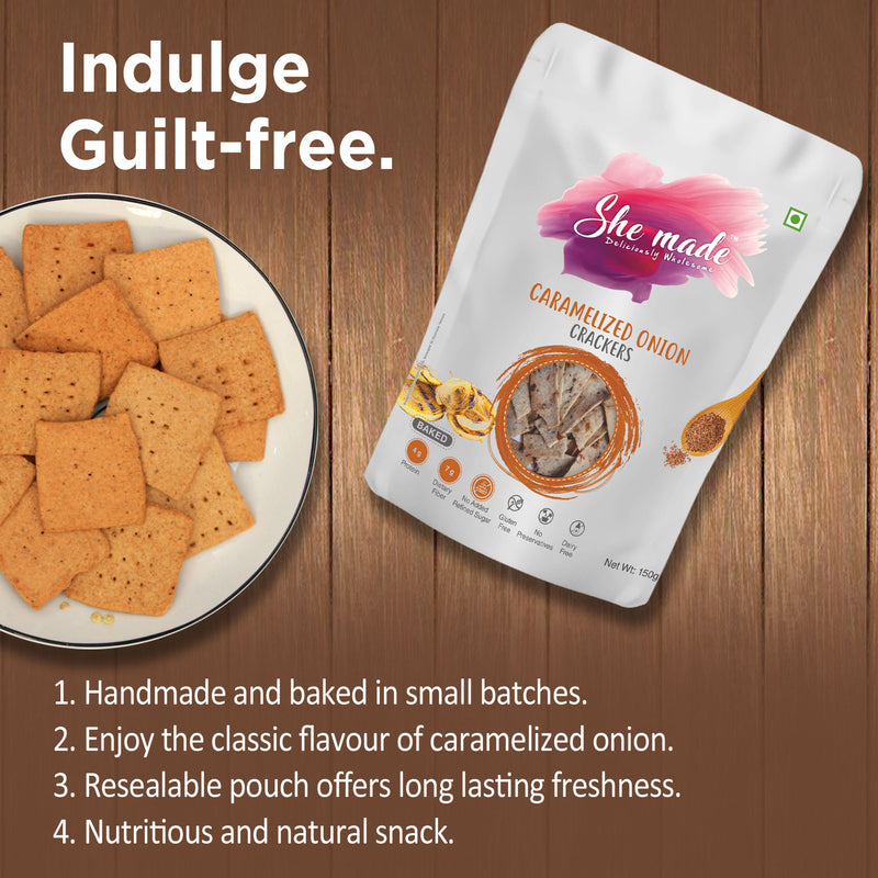 She Made Caramelized Onion Crackers 150g