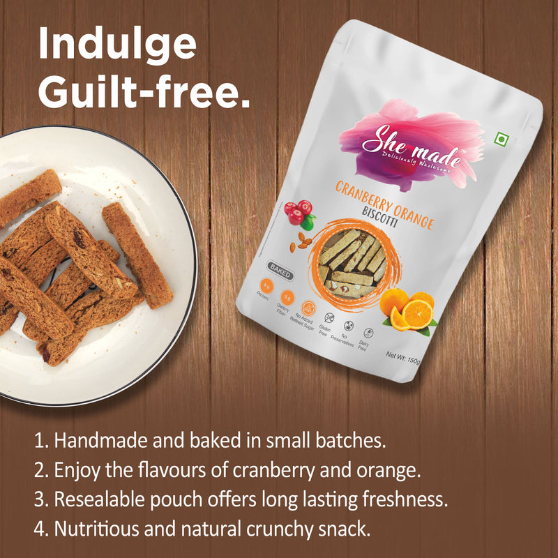 She Made Cranberry Orange Biscotti 150g