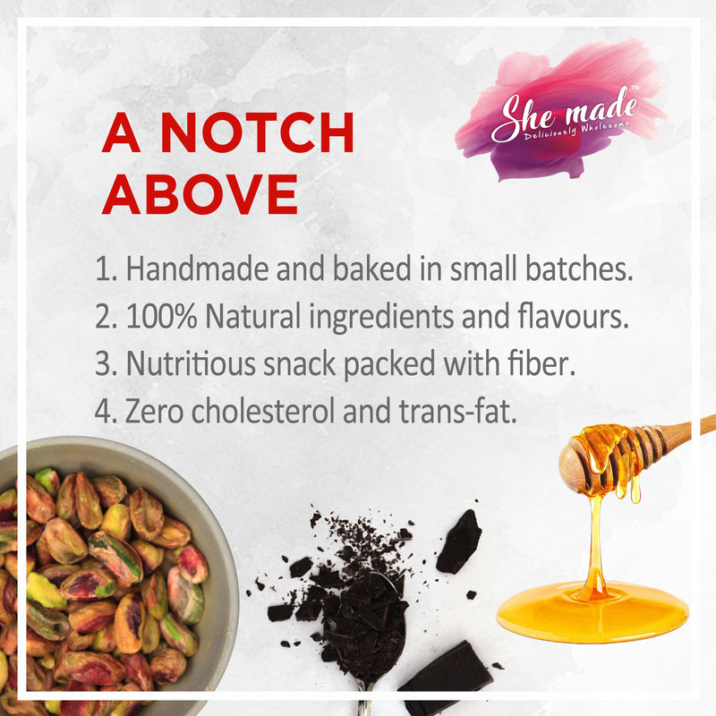 She Made Double Dark Chocolate Pistachio Biscotti 150g