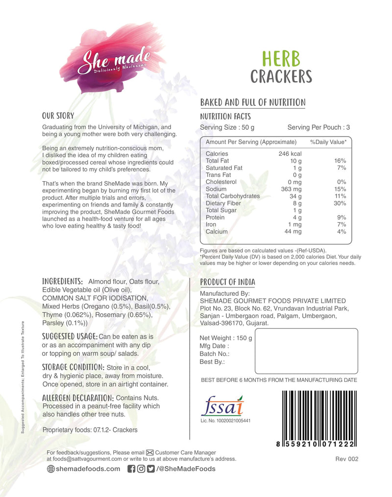She Made Herb Crackers 150g