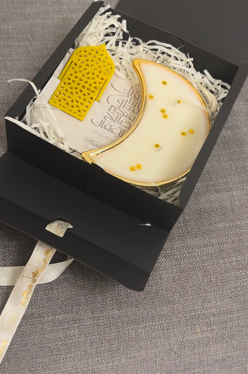 Crescent candle and bookmark gift set