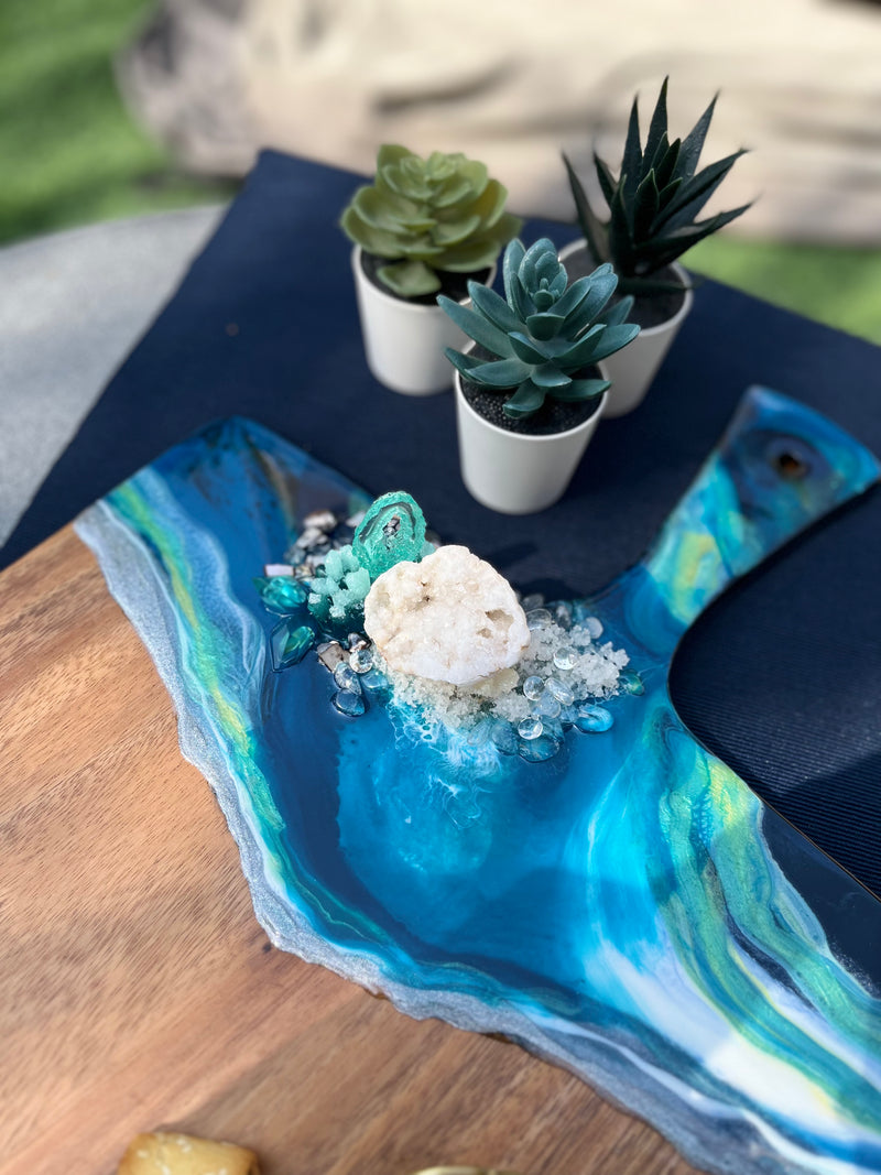 Druzy Ocean Serving Board