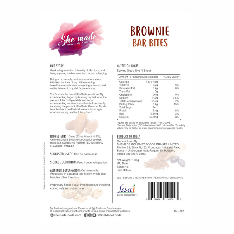 She Made Brownie Bar Bites 100g