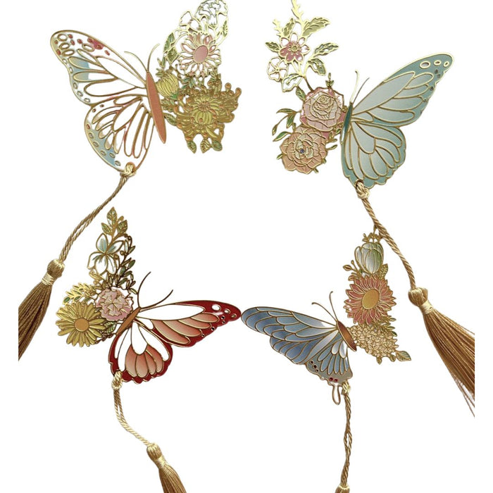Butterfly-Shaped Bookmarks with Floral Accents by ItsHerWay