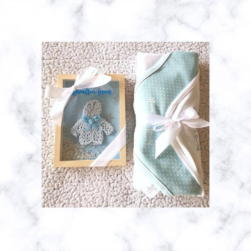New Born Baby Gift | Baby Shower Gift | Gift For New Parents | Personalised Organic Swaddle