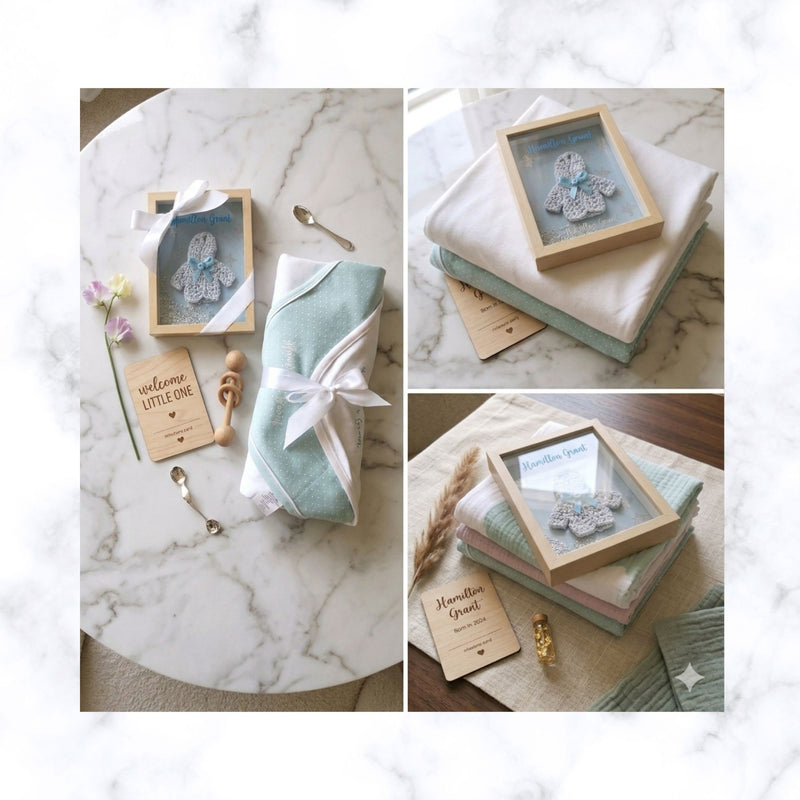New Born Baby Gift | Baby Shower Gift | Gift For New Parents | Personalised Organic Swaddle