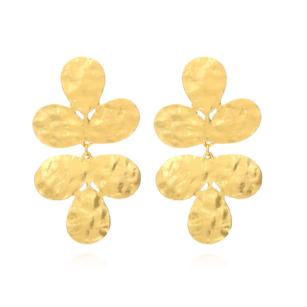 Golden Leaf Hoop Earrings