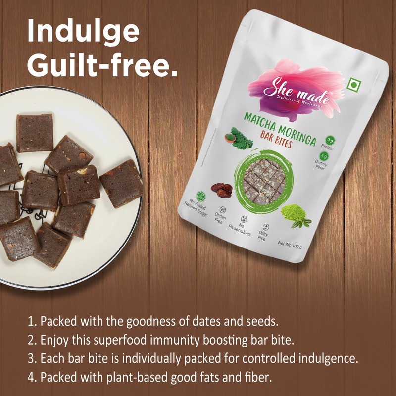 She Made Matcha Moringa Bar Bites  100g