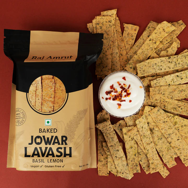 Baked Jowar Lavash (Basil Lemon Flavour) (150g)