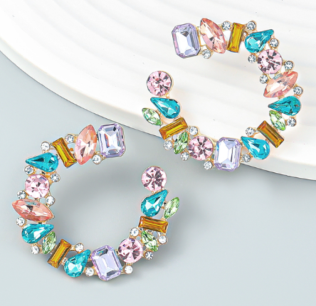 Rhinestone multicolor earrings