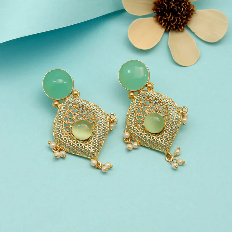 Pista Green Color Amrapali Earrings (AMPE386PGRN) - Pista Green