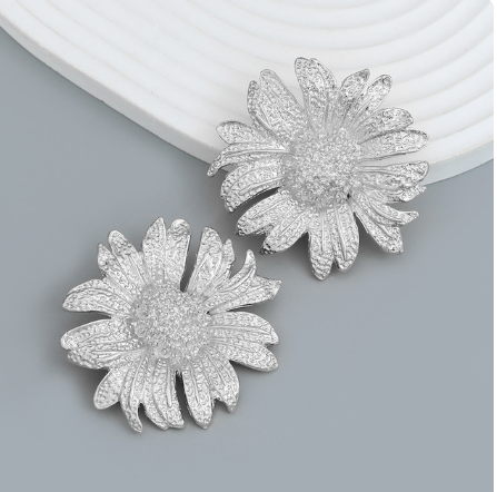 Silver Flower Earrings