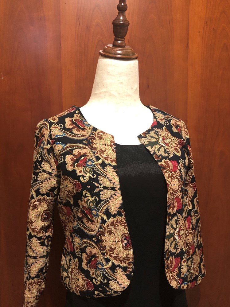 black tribal print blazer