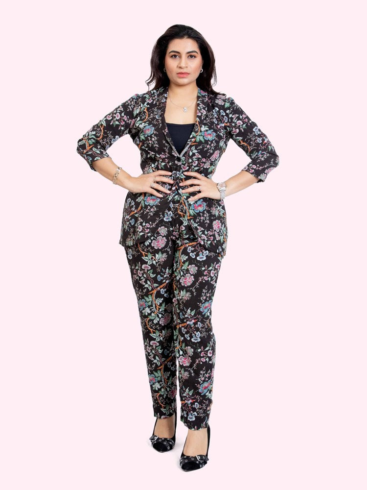 blazer pants in print