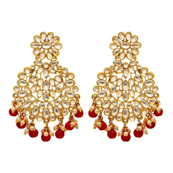 maroon kundan dangles
