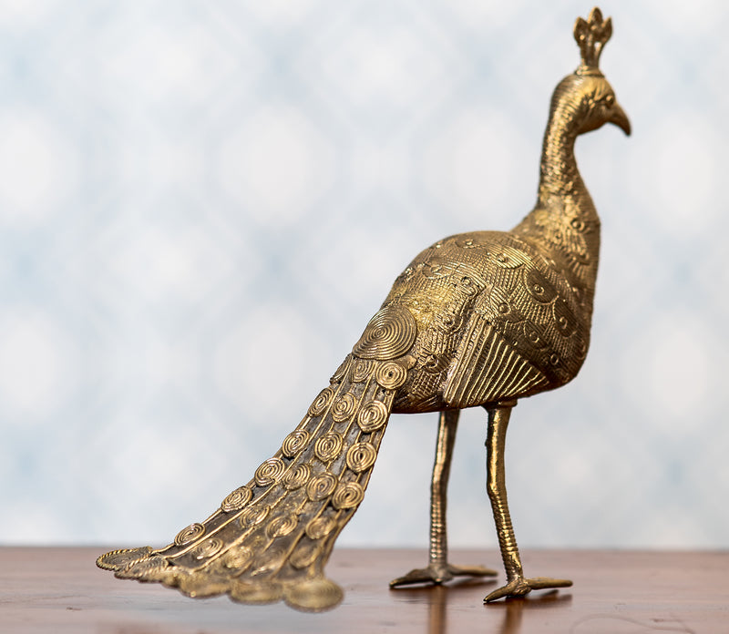 Authentic Dokra Art From Odisha - Peacock