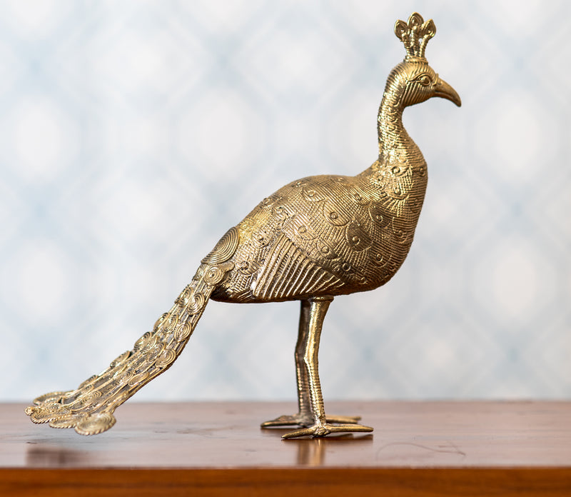 Authentic Dokra Art From Odisha - Peacock