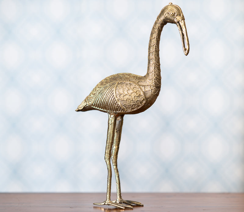 Authentic Dokra Art From Odisha - Swan Pair Big