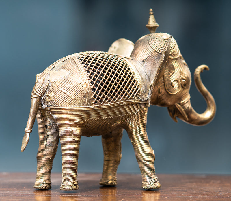 Authentic Dokra Art From Odisha - Elephant Medium