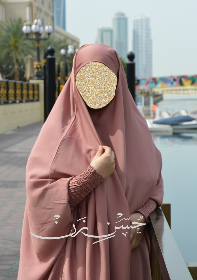 English Rose 3 Piece Jilbab Elastic Sleeves