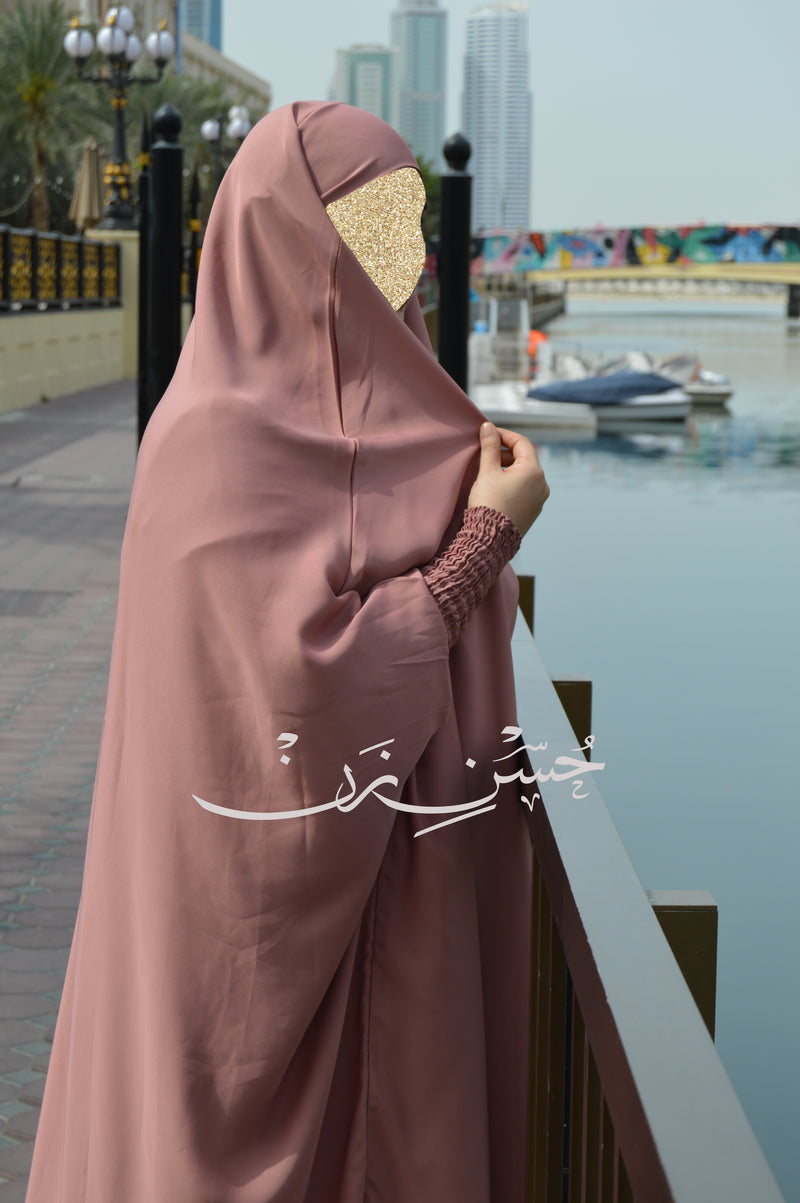 English Rose 3 Piece Jilbab Elastic Sleeves
