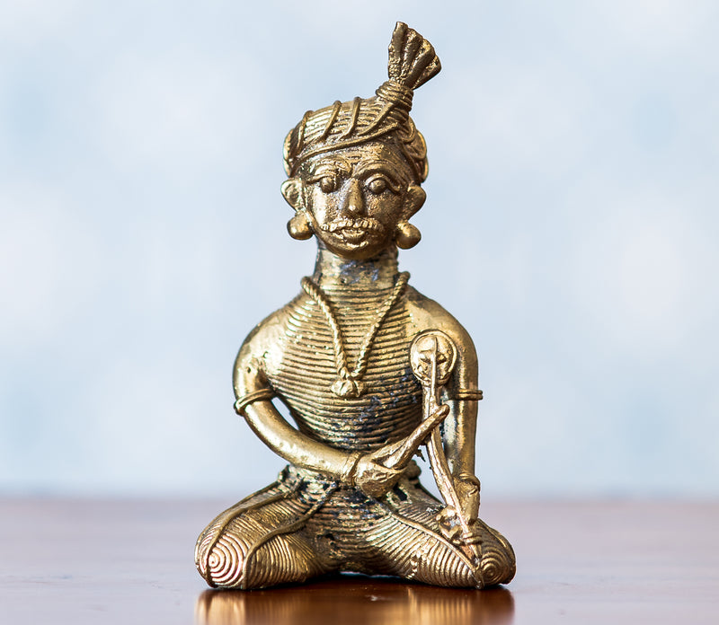 Authentic Dokra Art From Odisha - Three Musician Set of 3