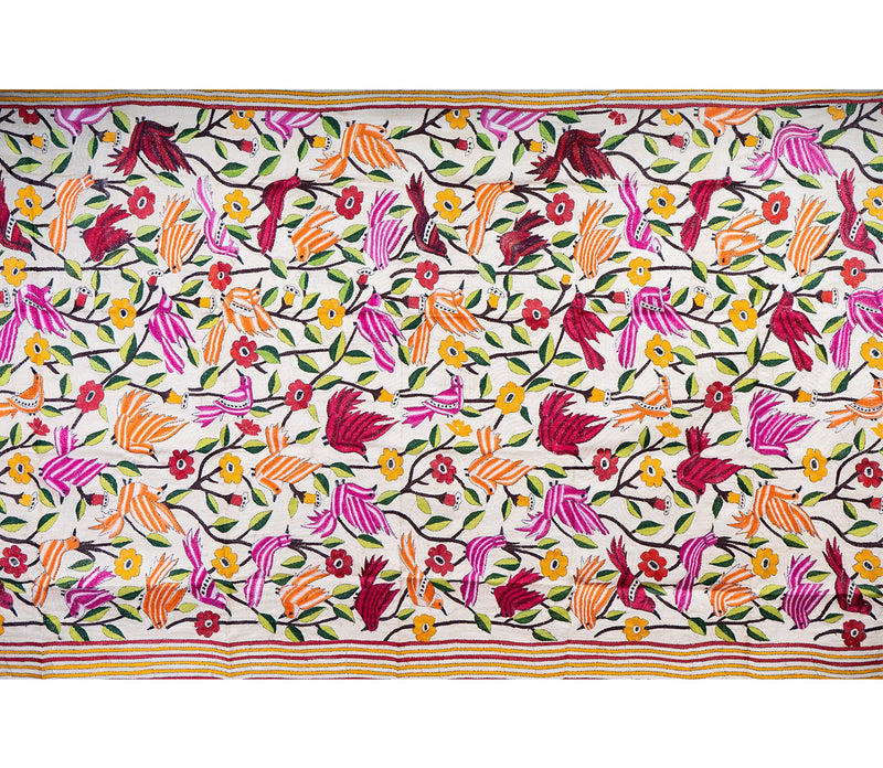 Kantha Stitched Dupatta on Tussar Base