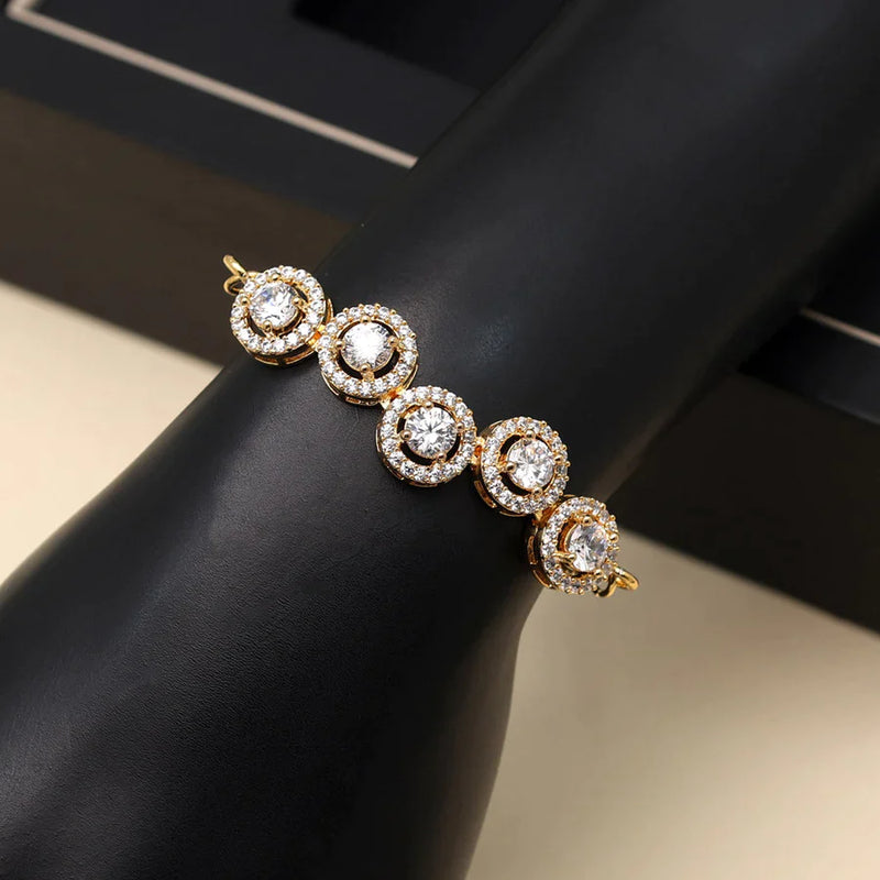 White Color American Diamond Bracelet (ADB206WHT) - White