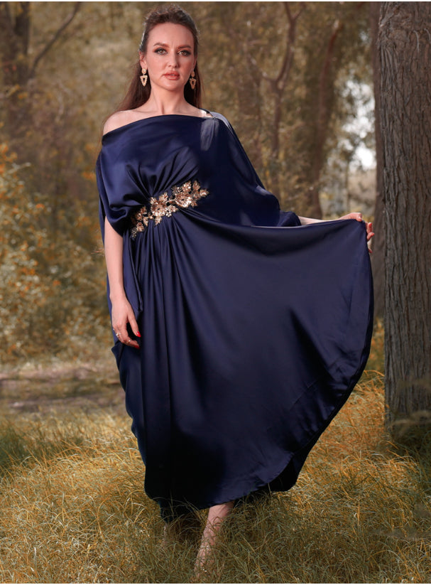 Greek Pleat Navy Blue
