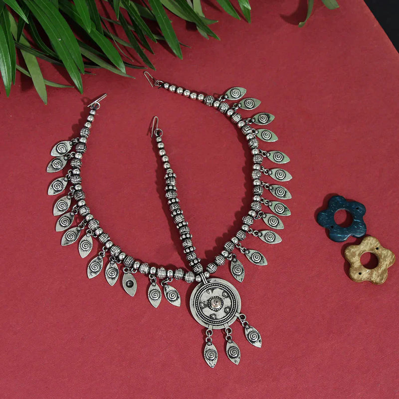 Silver Color Oxidised Matha Patti (MTP285SLV) - Silver