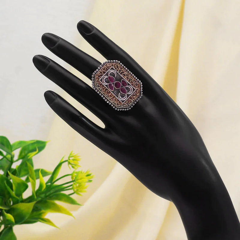 Rani Color Premium Oxidised Rings (PGSR513RNI) - Rani