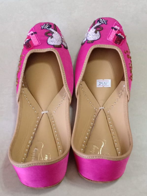 Pink With Embroidery. Beads