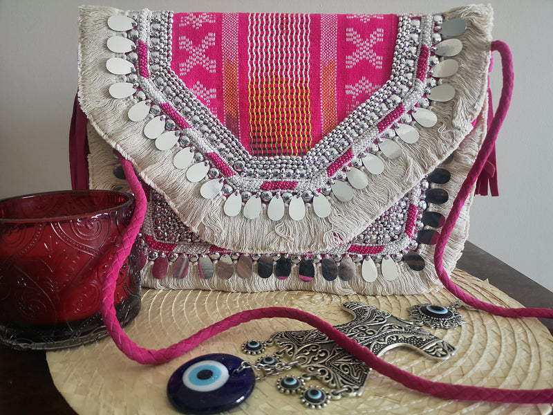 Pink Boho Sling Bag - Style Bazaar